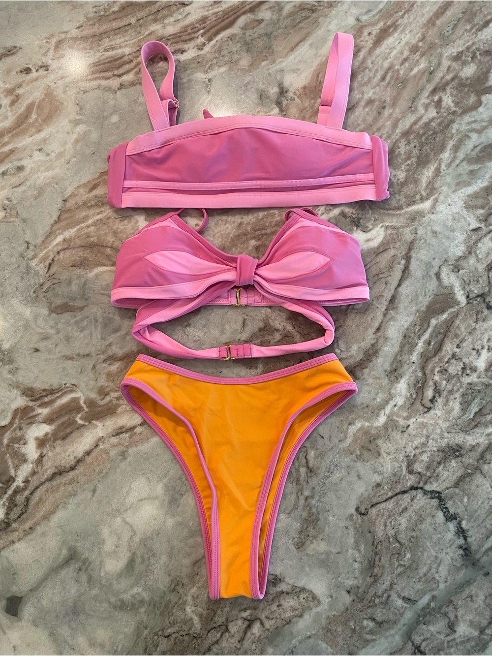 93 Play Street Bikini Butterfly Sophie Pink Set Size XS High Cut Bottom Top